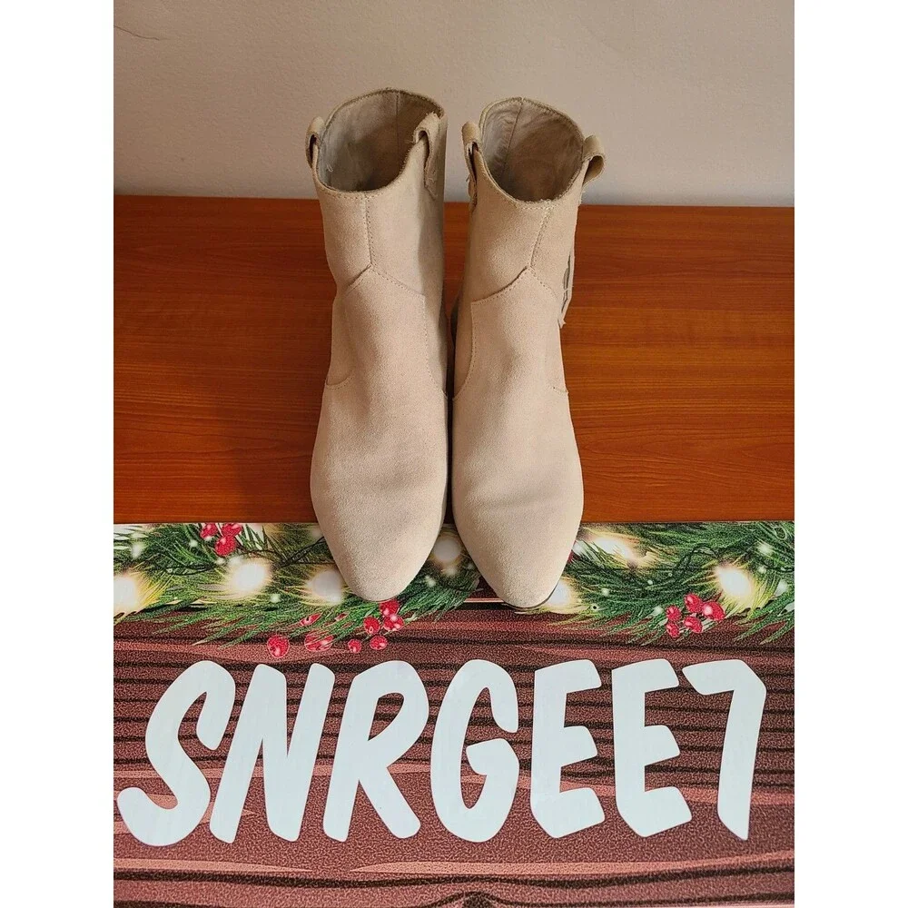 Zara Basic Collection Fringe Cream Suede Ankle Boots EU37 US7 ‘Display Shoes’